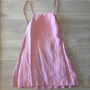 Pink Linen Backless Dress